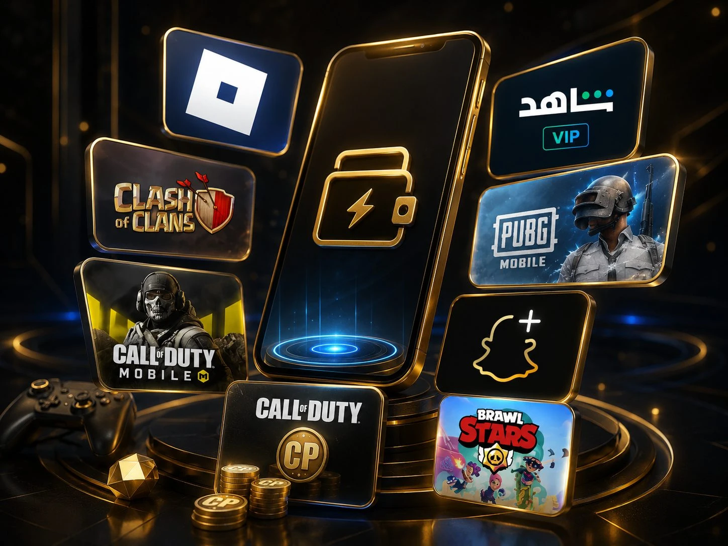 الاشتراكات والاونلاين والشحن والشدات